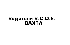 Водители B.C.D.E.   ВАХТА 